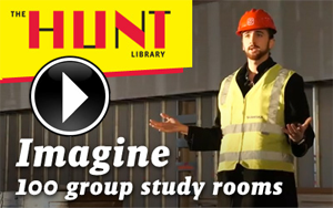 100 bookable group study rooms in the Hunt Library