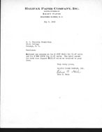 May 9, 1945 letter from Harris Paper Company