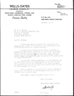 September 5, 1951 letter from Well Oates Paper Company
