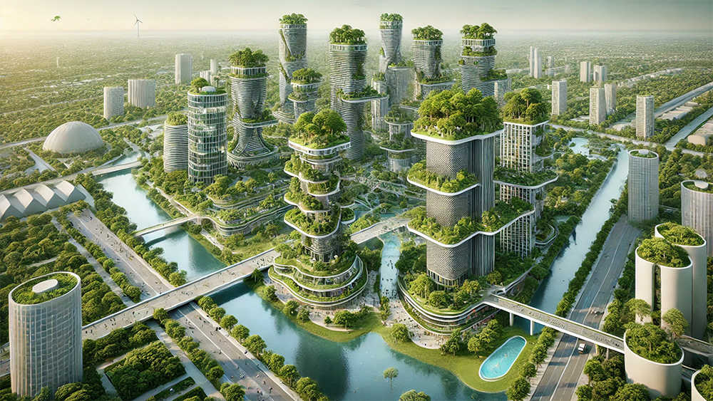 AI photo of a futuristic city