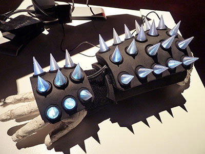 Glove controller with spikes